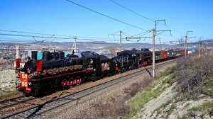 РЕТРО-ПОЕЗД “ПОБЕДА“ c паровозами Эр739-99 и Л-0073