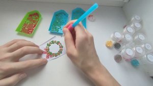 НОВОГОДНИЙ ВЕНОЧЕК АЛМАЗНАЯ МОЗАИКА