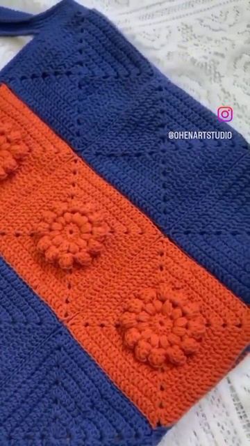 Granny Square Crochet Tote Bag Step by step process #crochet #shorts #crocheting #handcraft #short