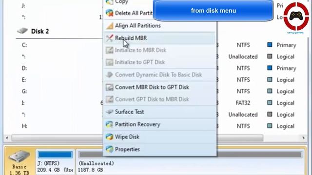 convert HD from MBR to GPT with Mini tool partition wizard