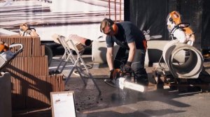 Резка камня с помощью STIHL Geschneider GS 461