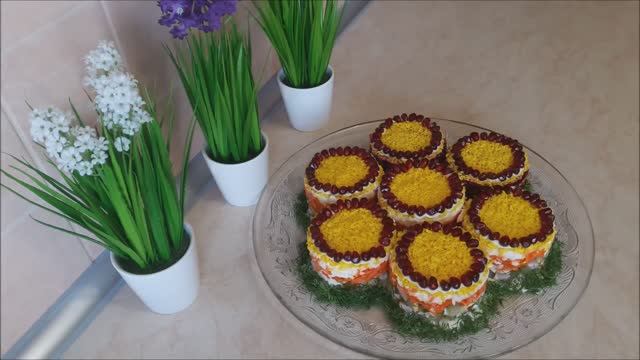 Салат АЛЕНЬКИЙ ЦВЕТОЧЕК . Салаты на праздничный стол. Салаты на Новый Год