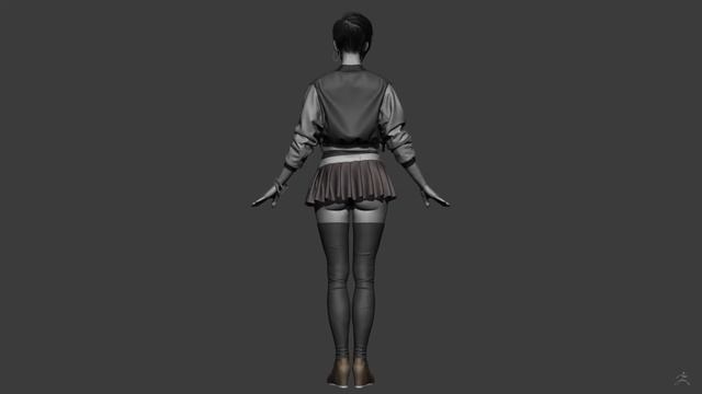 "Shy Girl" modeling progress - Day 14 . Zbrush Marvelous Designer смотреть онлайн