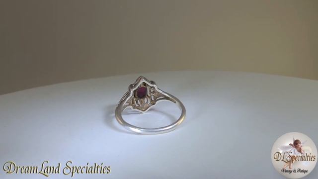Amethyst Vintage Jewelry Art Deco Ring Sterling Silver Open Work