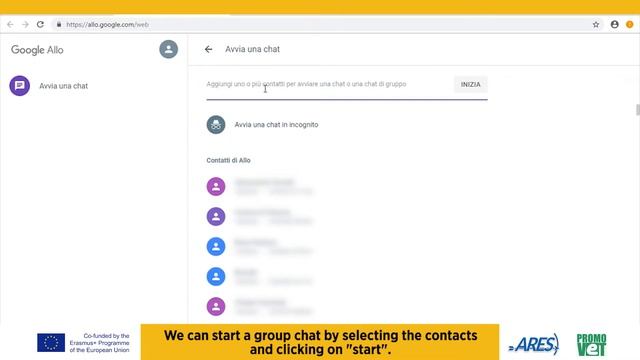 Educational Tutorial for Google ALLO  (PROMOVET EU Project)