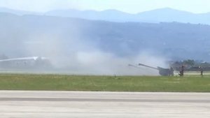 Кадры парада Победы на российской авиабазе Хмеймим в Сирии
