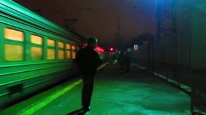 Электропоезд ЭР2Т-7156 отправление станция Нара(Наро-Фоминск)12.02.2015