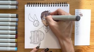 Как нарисовать Гарри Поттера скетч маркерами | Рисунок для детей, поэтапно и легко