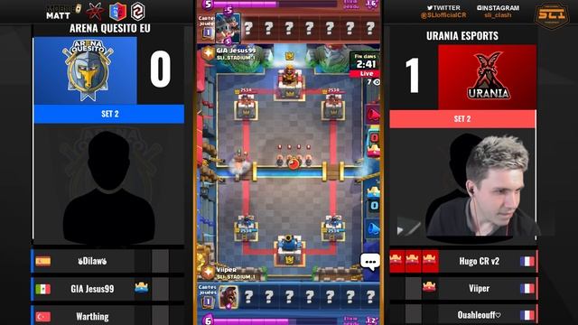 URANIA VS ARENA QUESITO - SLI - CLASH ROYALE - AVEC DAMIX 