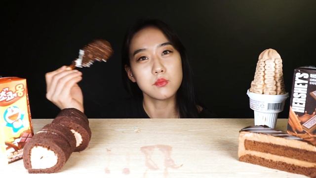 SUB 초콜릿 아이스크림 디저트 먹방 ASMR CHOCOLATE ICE CREAM CAKE DESSERT MUKBANG チョコレート デザート eating show