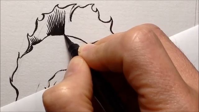 How to draw a Rose tattoo in ink // Brush pen drawing and Inking tutorial