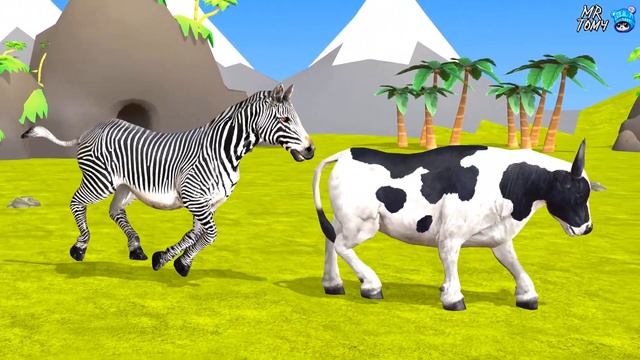 Paint Animals Dinosaur Elephant Zebra Bull Tiger Dog Pig Duck and 7 Fountain Crossing Transformatio