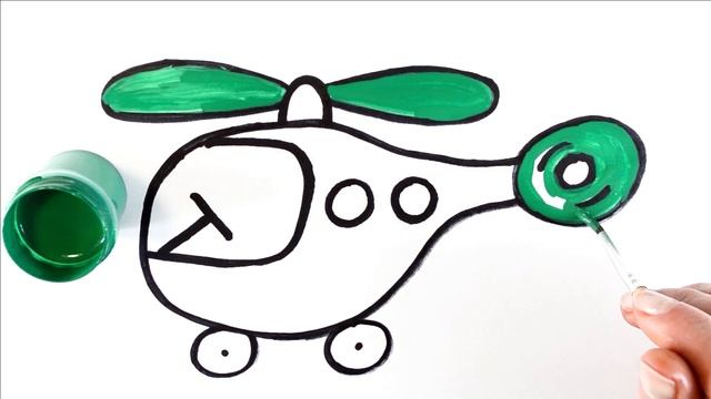 Рисуем воздушный транспорт. Как нарисовать вертолётик для детей смотреть онлайн