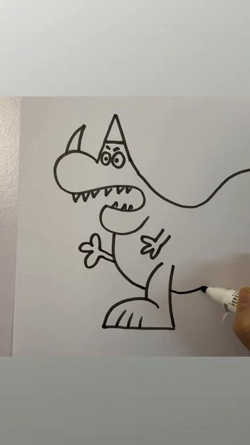 How to draw a dinosaur using letter A, simple drawing ideas for beginners смотреть онлайн