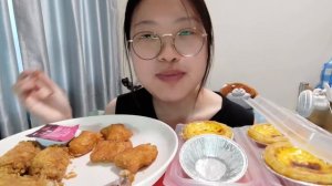 KFC MUKBANG | Chicken Wings + Nuggets + Egg TARTS!!!