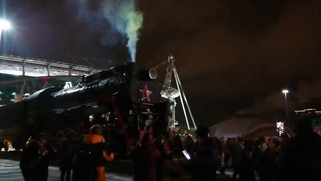 Праздничный гудок паровоза после победы над "ЦСКА". смотреть онлайн