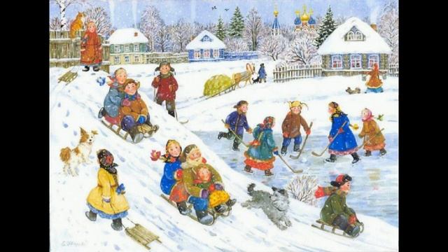 Картина Зимние забавы Елена Уварова 2