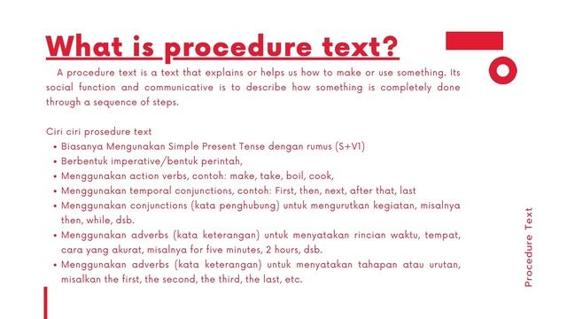 Foods and Drinks  Procedure Text - PLBJ 5