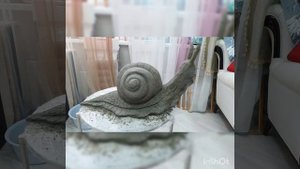 Процесс создания садовой скульптуры из арт бетона "Улитка"