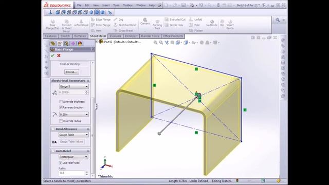 SolidWorks tutorial Sheet metal introduction