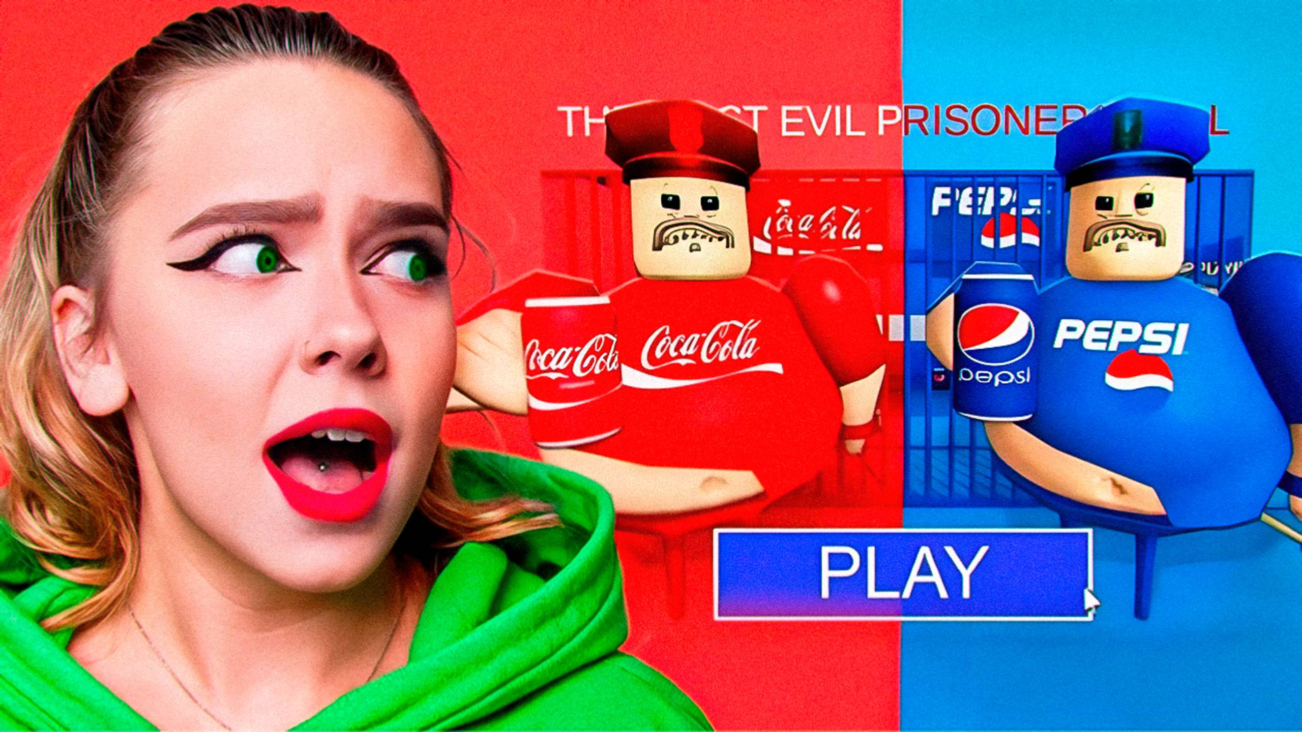 Сбежала от Кока Кола Барри vs Пепси Барри в Роблокс