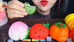 Bites Only Fruity Mochi Macarons Meringue Cookies HONGYU Asmr