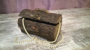 Шкатулка из бобины (имитация бревна). Bobbin Box. DIY.
