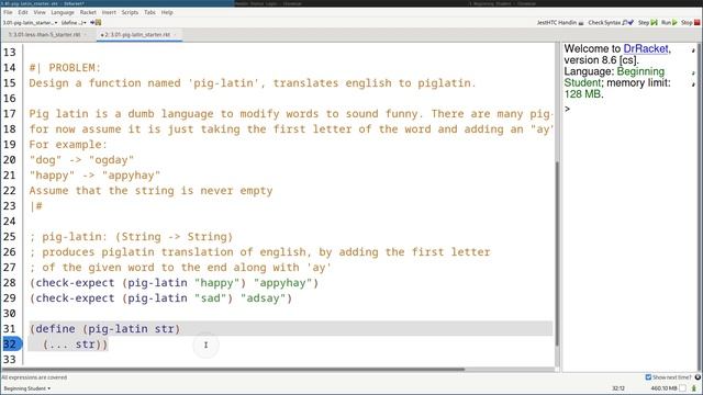 how to code racket - 20 pig-latin смотреть онлайн