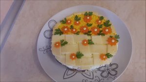 Салат Цветочная корзина Простой рецепт Сытный салат может с лёгкостью заменить ужин Салаты рецепты