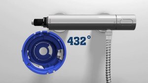 Процесс температурной настройки термостата GROHE 2