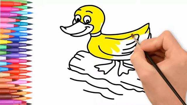 coloring duck drawing and painting for kids and toddlers l emu art gallery смотреть онлайн