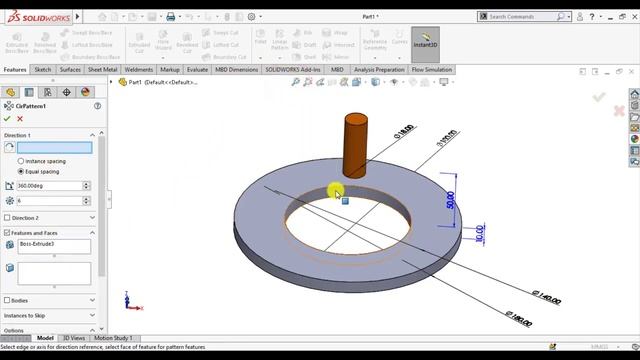 SOLIDWORKS Advanced Tutorials |  Pattern with Instances to Vary Option