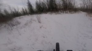 Edmonton trails - hitting drop in thick snow and fatbike trail ride to burn some calories