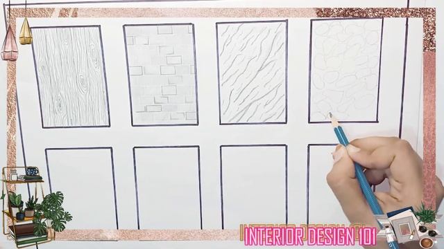 How to draw textures | Material texture with pencil | 8 types of textures -marble wood glass stone смотреть онлайн