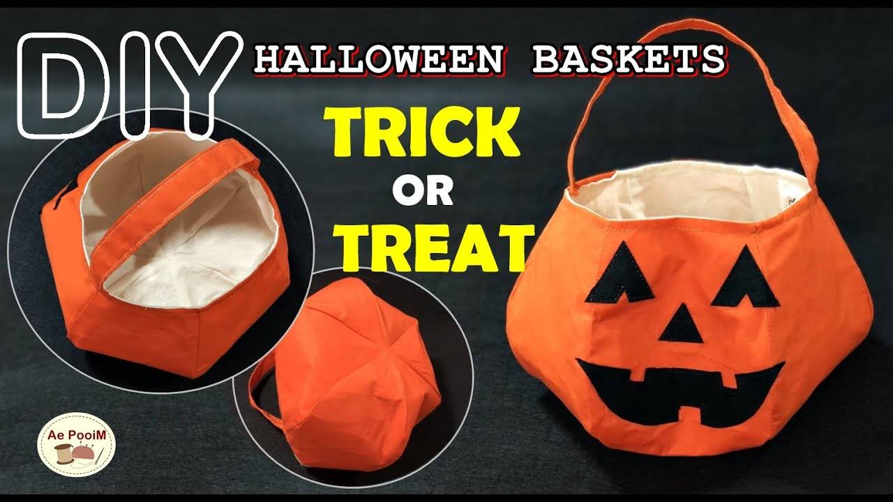 КОРЗИНА ДЛЯ ХЭЛЛОУИНА ИЗ ТКАНИ своими руками. Корзина для сладостей. смотреть онлайн