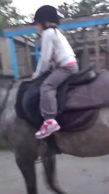 Первый раз сама села на лошадь! смотреть онлайн