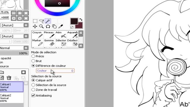 How to use the Magic Wand - Paint tool sai.