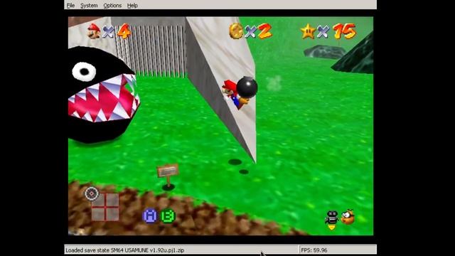 Super Mario 64 bomb clip grind2 keyboardproject64 1.6 emu