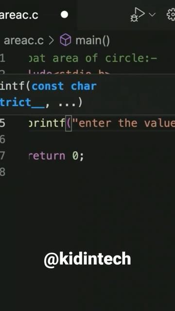 How to find area of circle in c language! #shorts #clanguage #programming #coding #tutorial