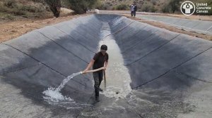 Установка Concrete Canvas© в Казахстане. Укрепление бассейнов бетонным полотном