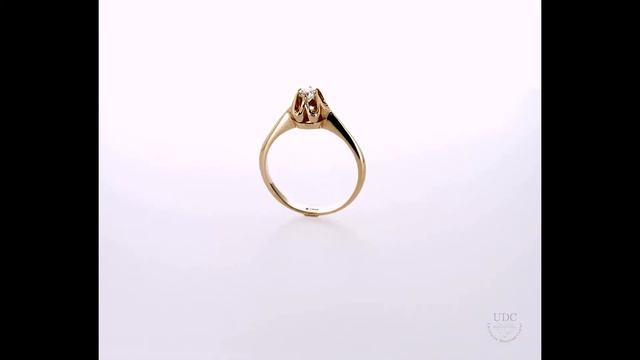 Золотое кольцо с бриллиантом. Модель K95К от компании UDC. смотреть онлайн