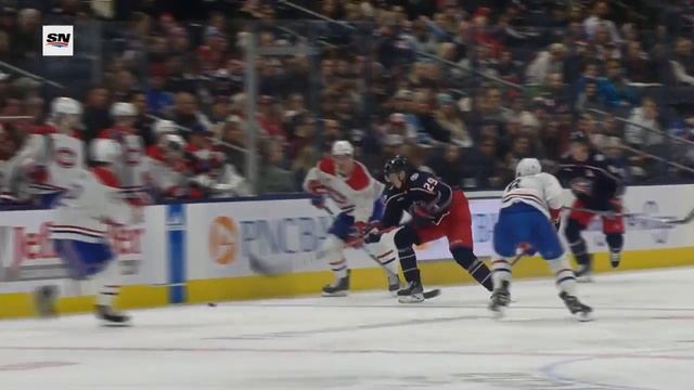 Blue Jackets' Patrik Laine Slides One In On Breakaway To Open Scoring vs. Canadiens