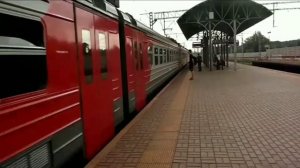 Электричка в дыму или Электропоезд ЭД4М - 0441 с пригородным сообщением на фоне пожара