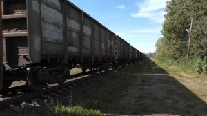 Тепловоз 2ТЭ25КМ-0002 с грузовым составом