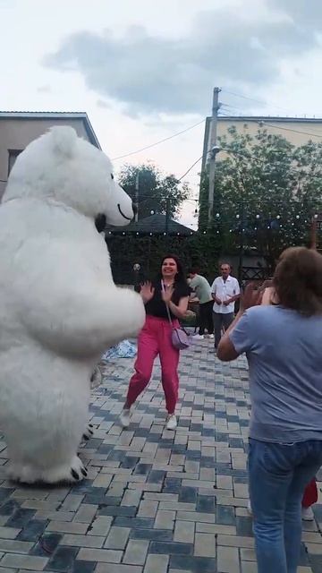 Белый мишка. Красивое поздравление, красивой девушки. смотреть онлайн