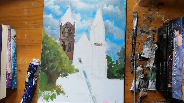 Oil painting of Prague / Painting time-lapse смотреть онлайн