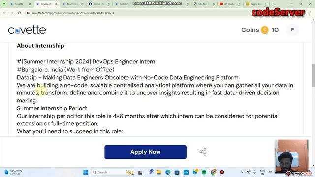 Devops engineer Internship | dataZip 45k | #internship  #jobs #job #codeserver #code #tech #designs