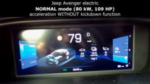 Jeep Avenger Electric acceleration 0-60 mph 0-100 km/h top max speed GPS drag time electric low SOC