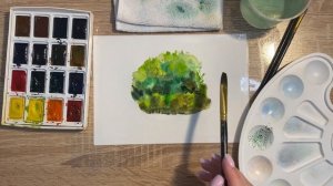 Как нарисовать мох карандашом и акварелью начинающим | Рисунок для детей