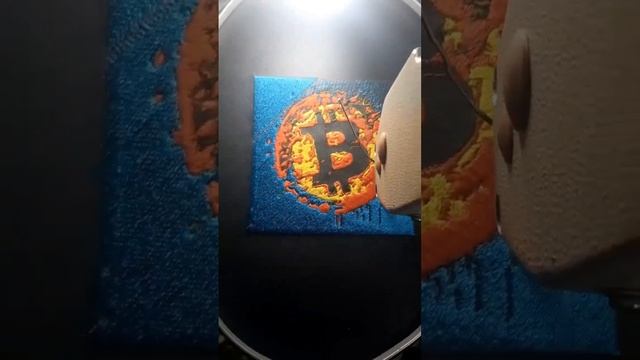 Биткойн вышивка дизайнерская подушка. создание дизайна от начала и до конца. Вышивальная машина Д